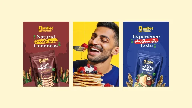 HarvestPulse — Millet snack packaging design — FMCG company profile design