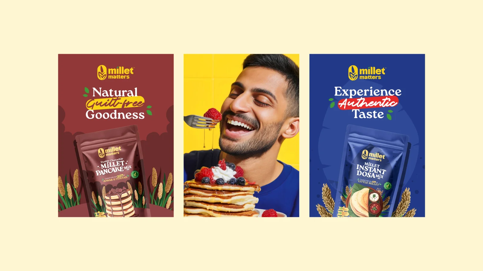 HarvestPulse — Millet snack packaging design