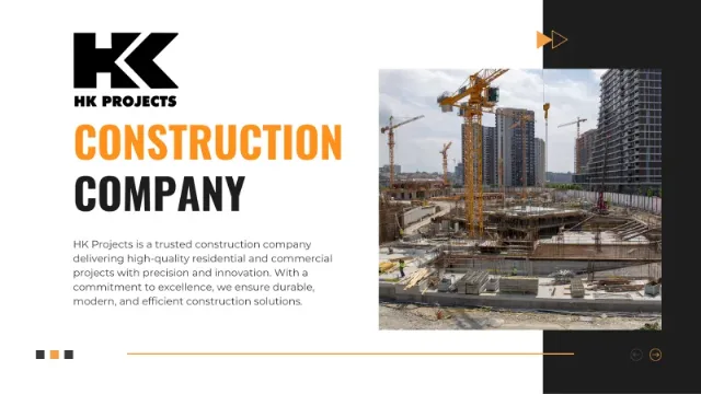 Company Profile Design for Construction company in ahmedabad Hk Projects — Construction company profile design