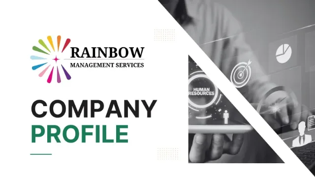 Company Profile Design for management company in gurugram Rainbow Management System — Manufacturing company profile design