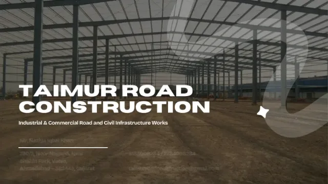 Company Profile Design for Construction company in ahmedabad Taimur Road Construction — Construction company profile design India