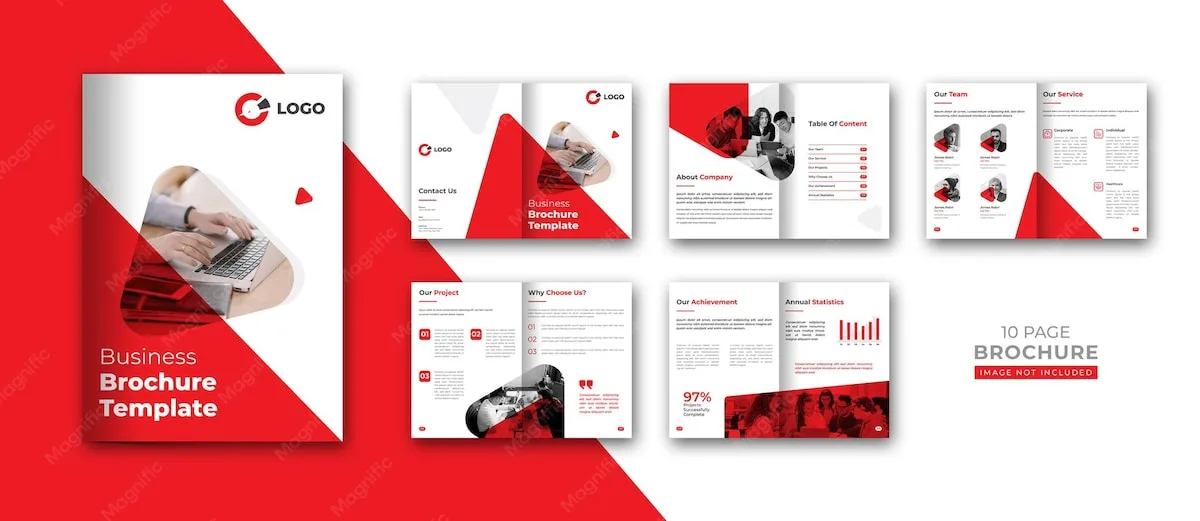 Red Triangles Company Profile Design