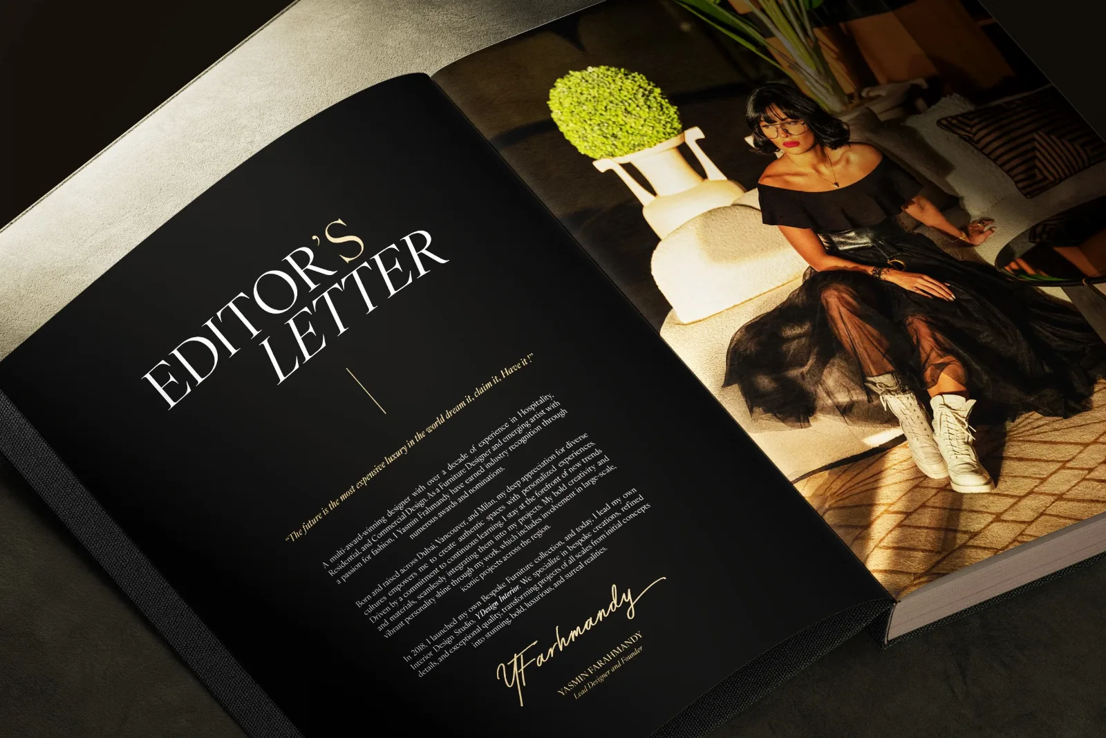 Aurum Atelier Interiors — Company profile design — product packaging design view 2