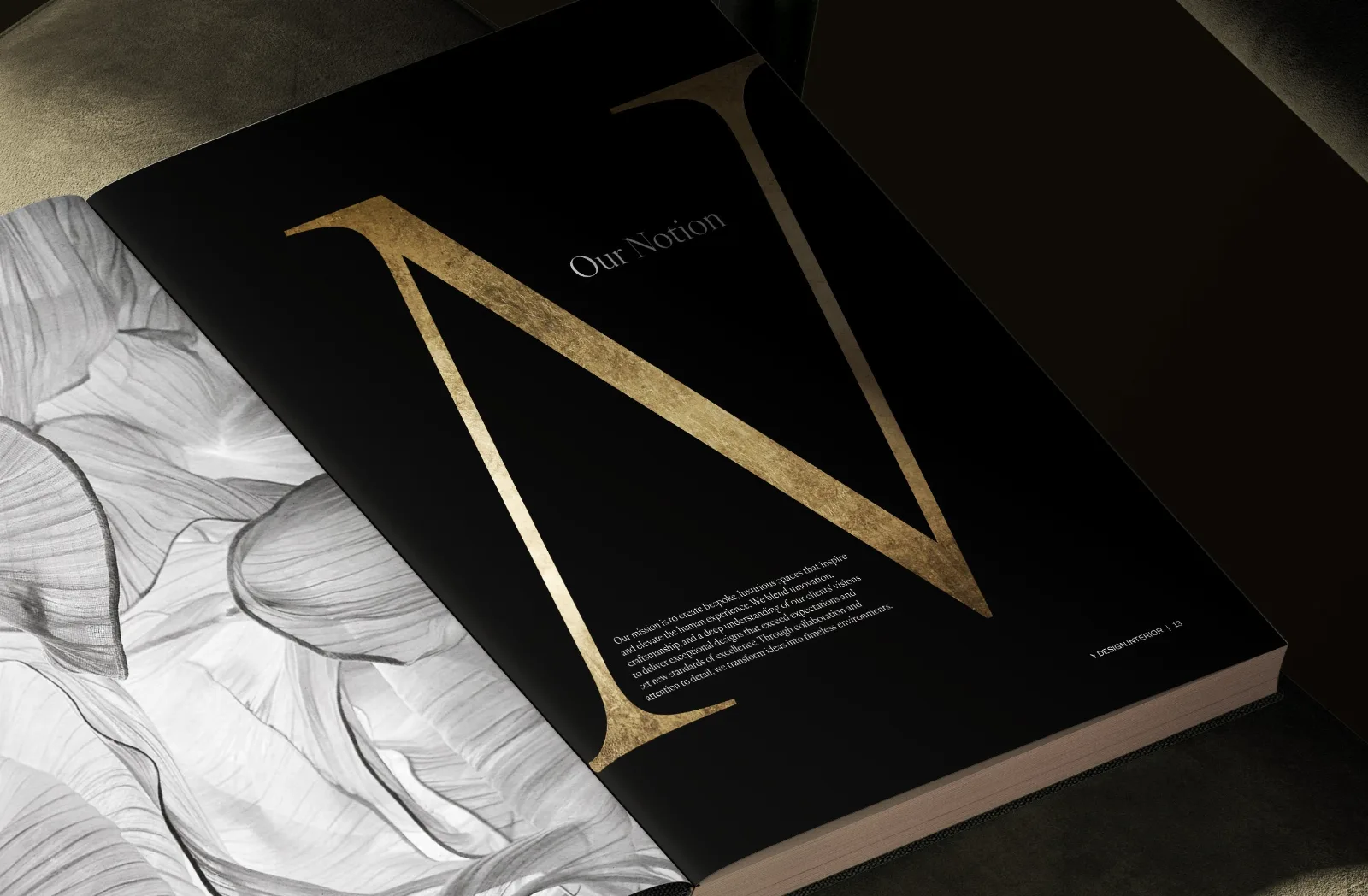 Aurum Atelier Interiors — Company profile design — product packaging design view 3