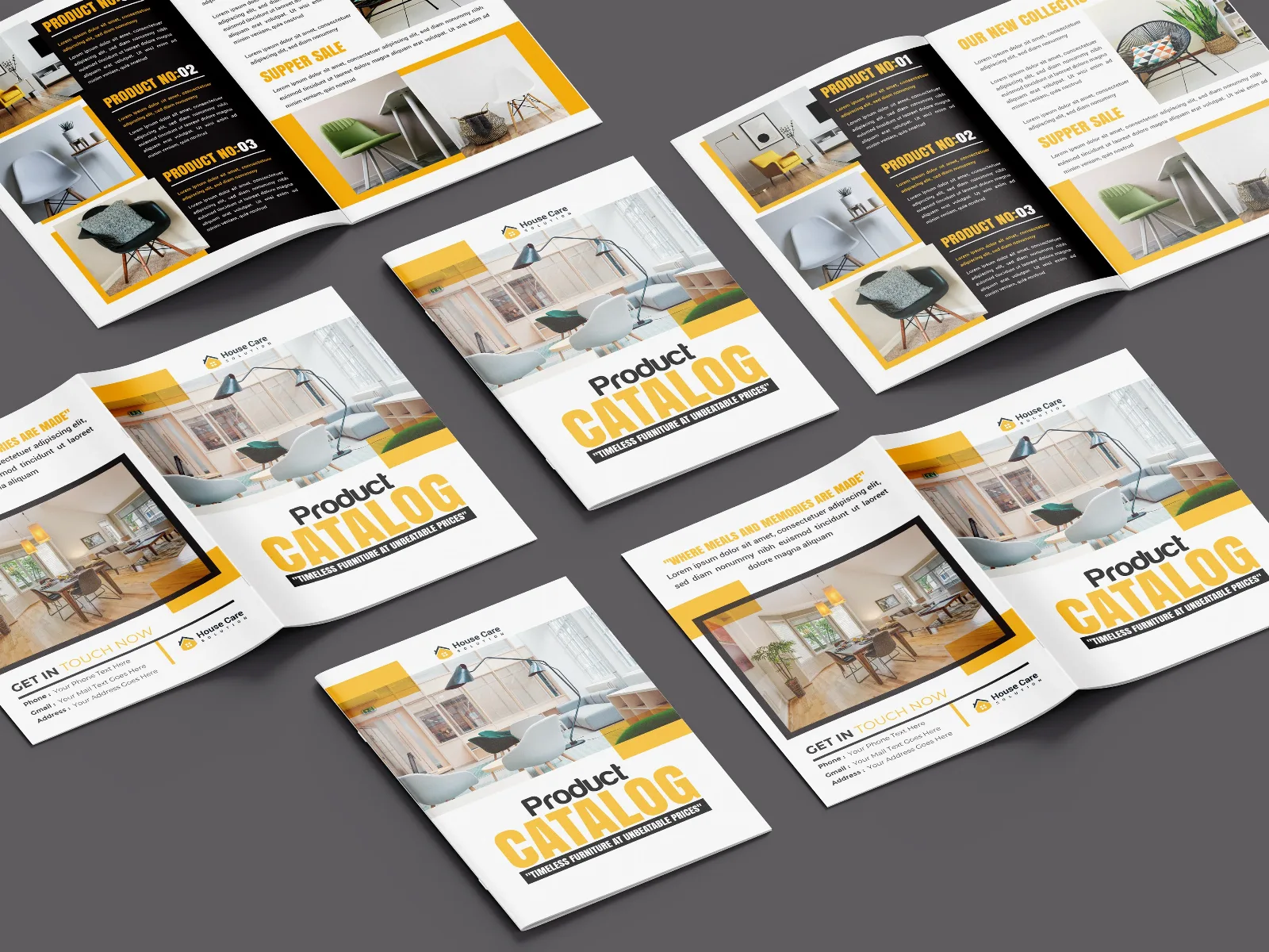 DecoVilla Interiors — Company profile design — product packaging design view 6