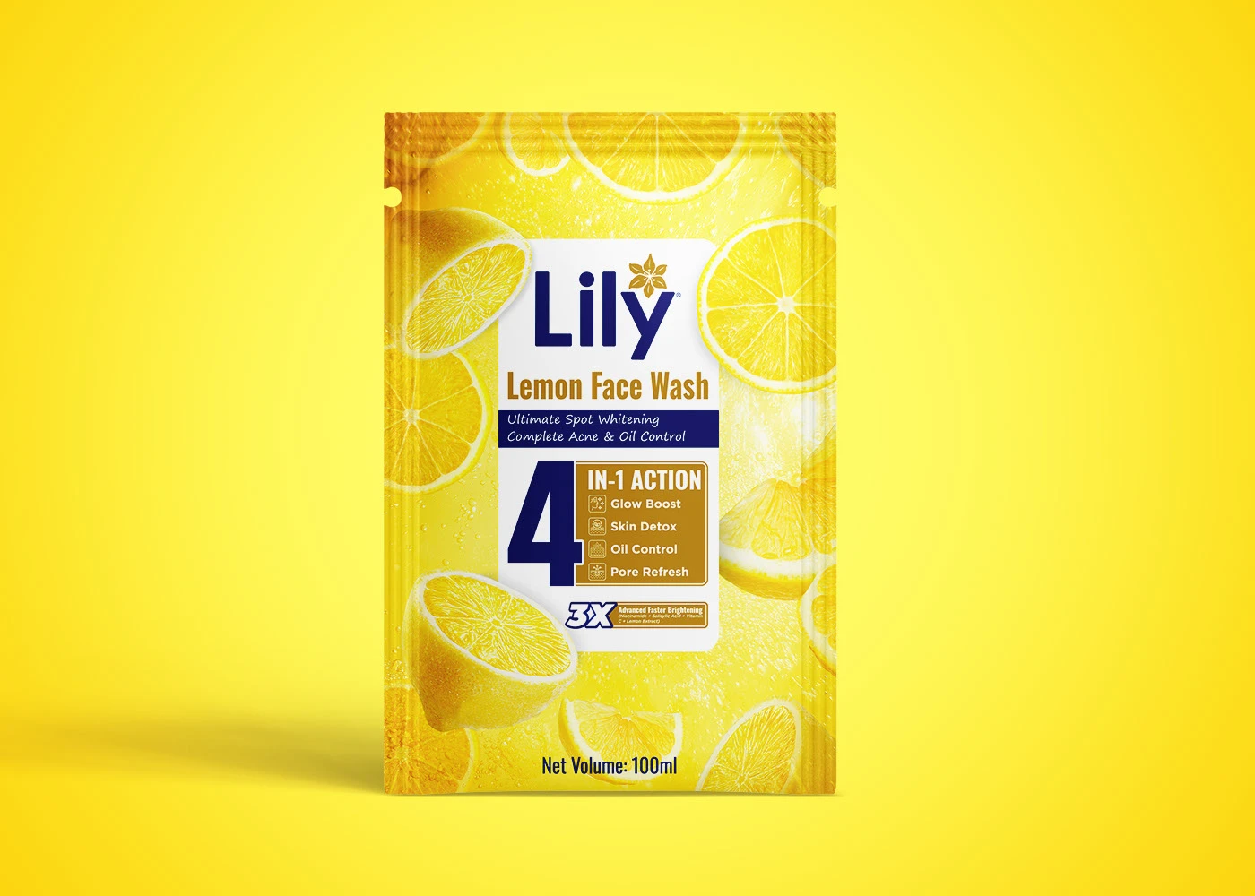GlowLeaf — Facewash tube & carton design — product packaging design view 2
