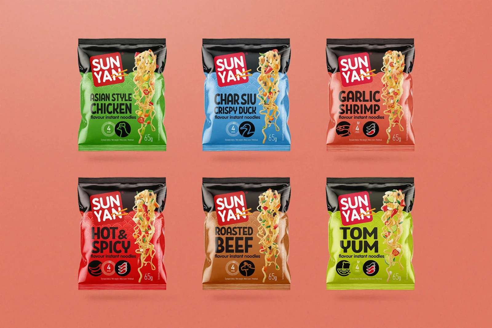 NoodleHub — Instant ramen & noodles packaging — product packaging design view 6