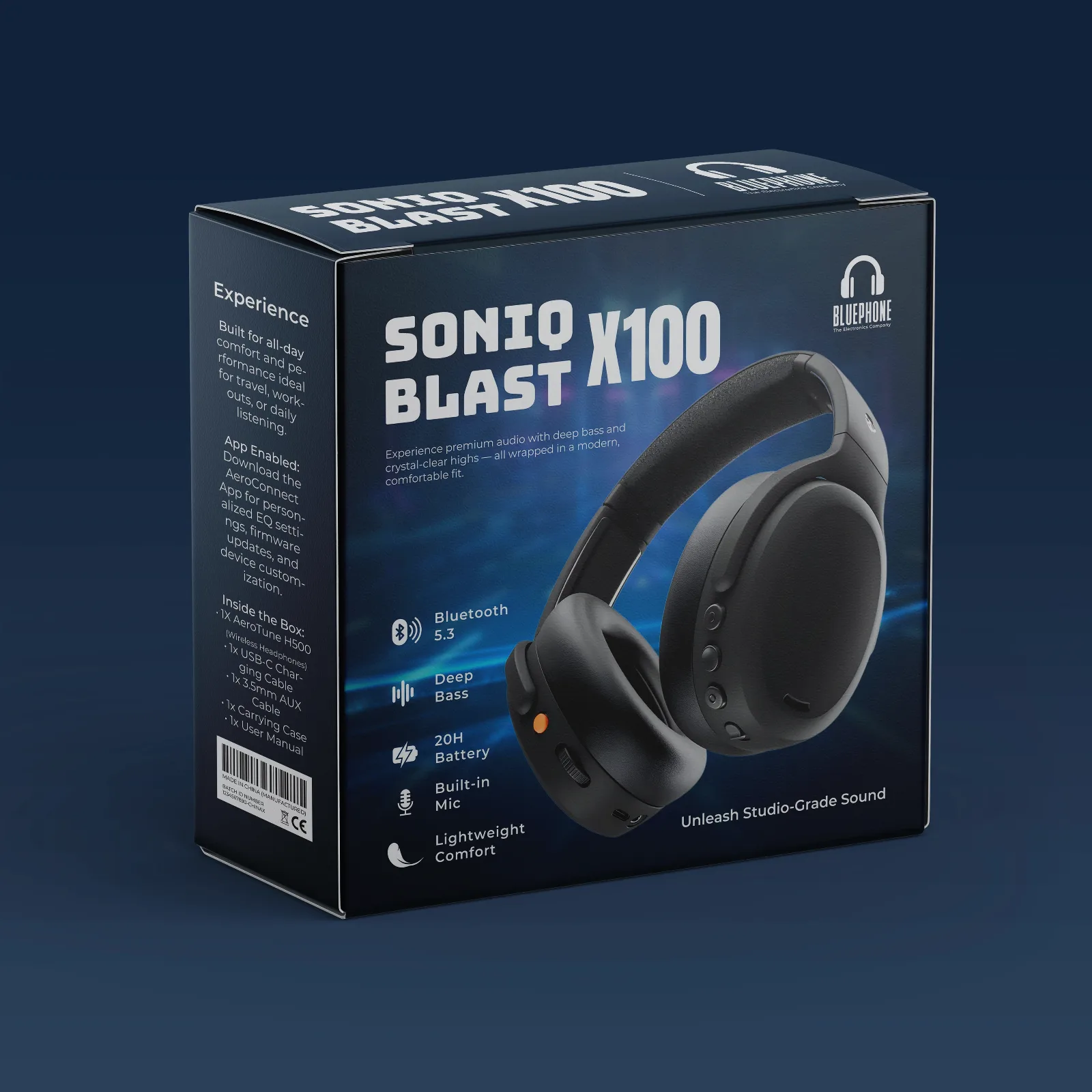 SonicFold &mdash; Headphones retail box design &mdash; product packaging design view 4