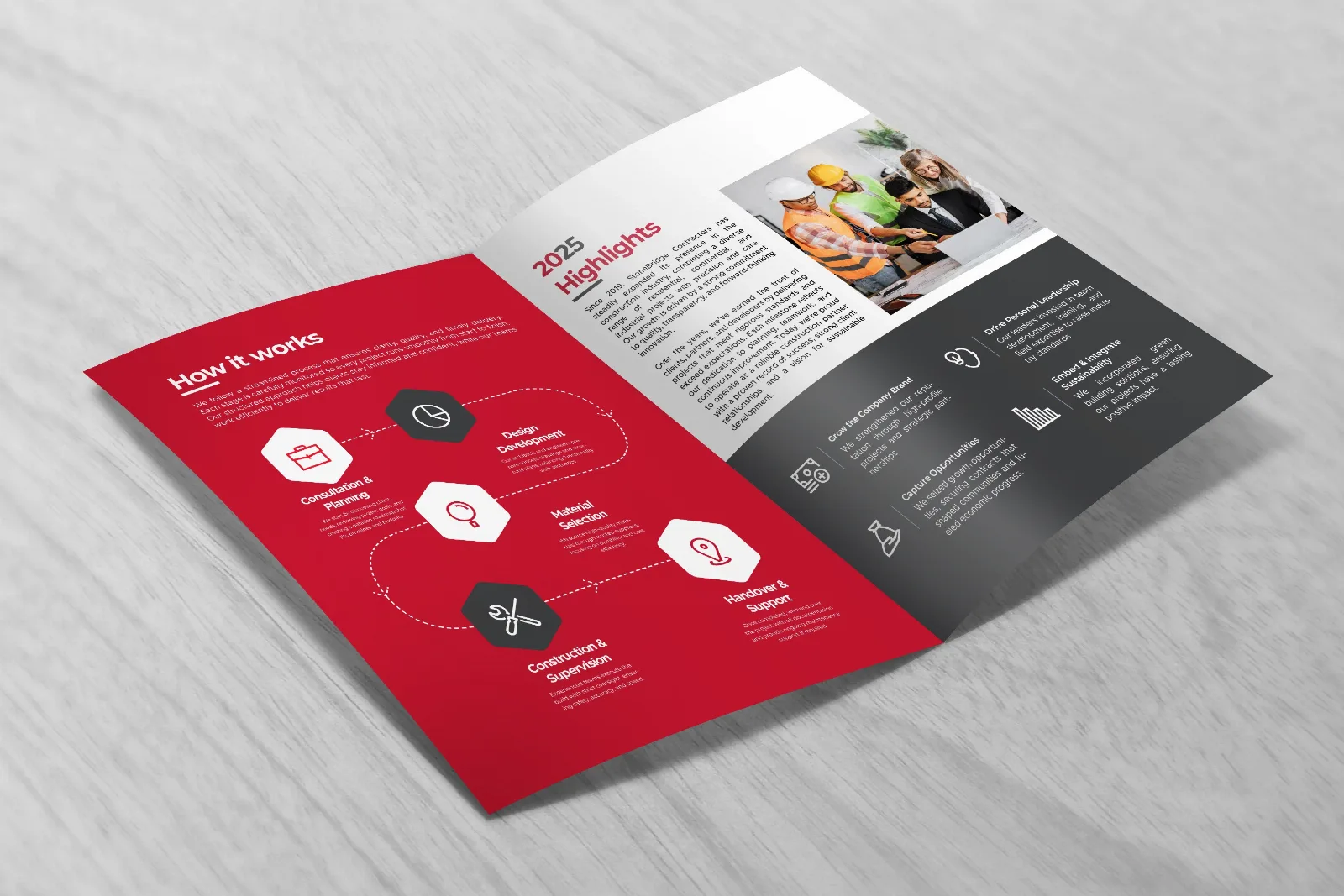 StoneBridge Civil — Company profile design — product packaging design view 2