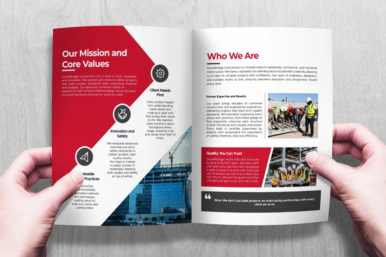 StoneBridge Civil — Company profile design — product packaging design view 4